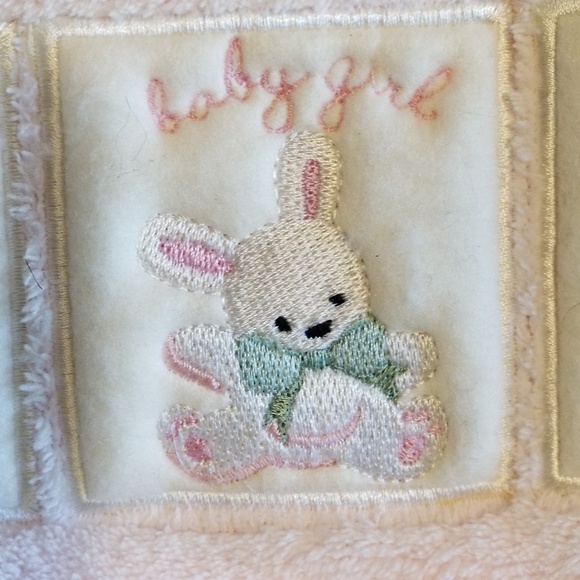 Brand new cute soft pink bunny theme baby blanket - Picture 3 of 5